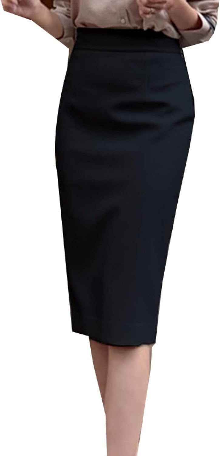 Back to Basic 1 テキスト付き THLD] スカート タイトスカート ミディアム丈 ファスナー付き ペンシル